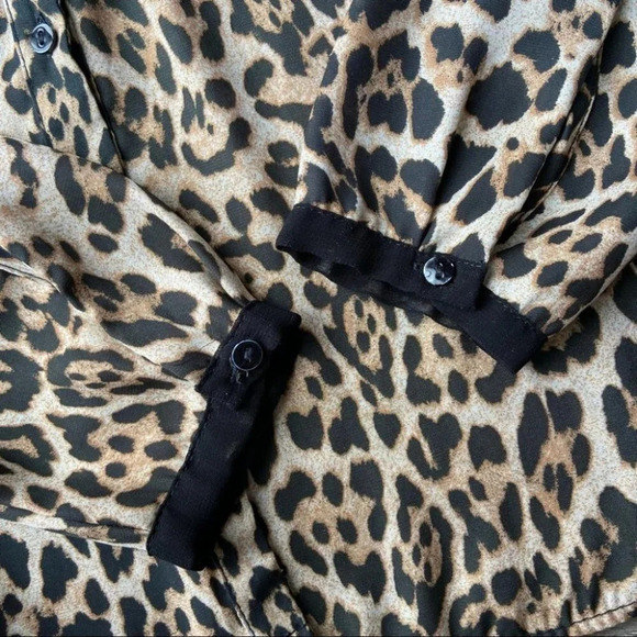Zara  Leopard Print Button Down Blouse - Picture 10 of 16